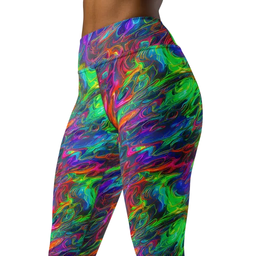Rainbow Rebellion on a Yoga Leggings