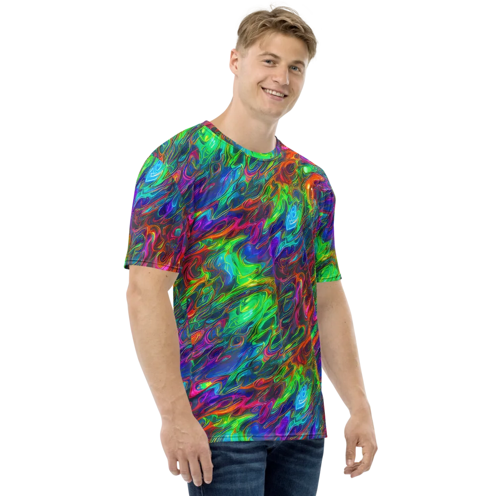 Rainbow Rebellion on Men's Crew Neck T-Shirt — Right