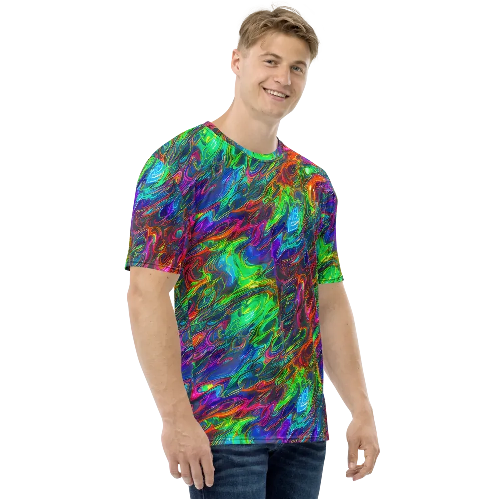 Rainbow Rebellion on Men's Crew Neck T-Shirt — Right