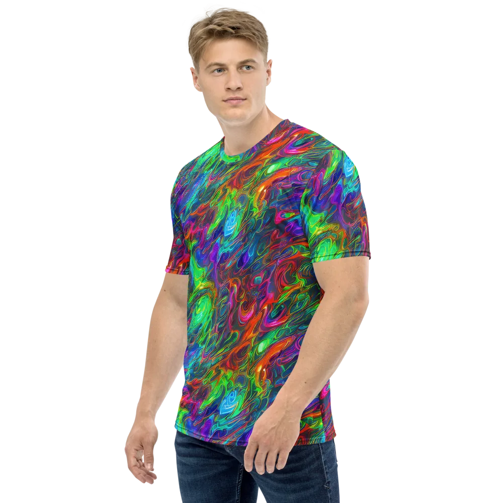 Rainbow Rebellion on Men's Crew Neck T-Shirt — Left