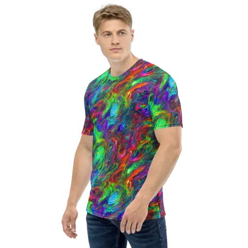 Rainbow Rebellion on a Men's Crew Neck T-Shirt