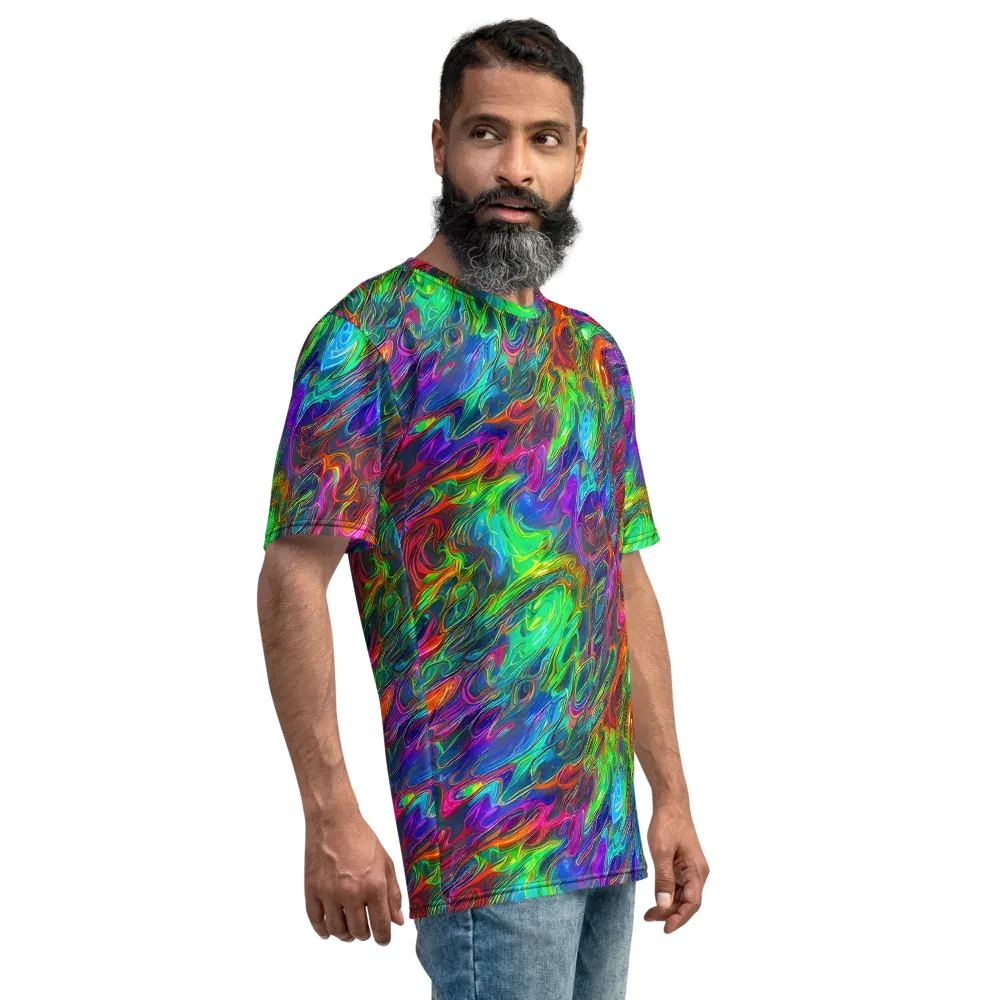 Rainbow Rebellion on Men's Crew Neck T-Shirt — Right