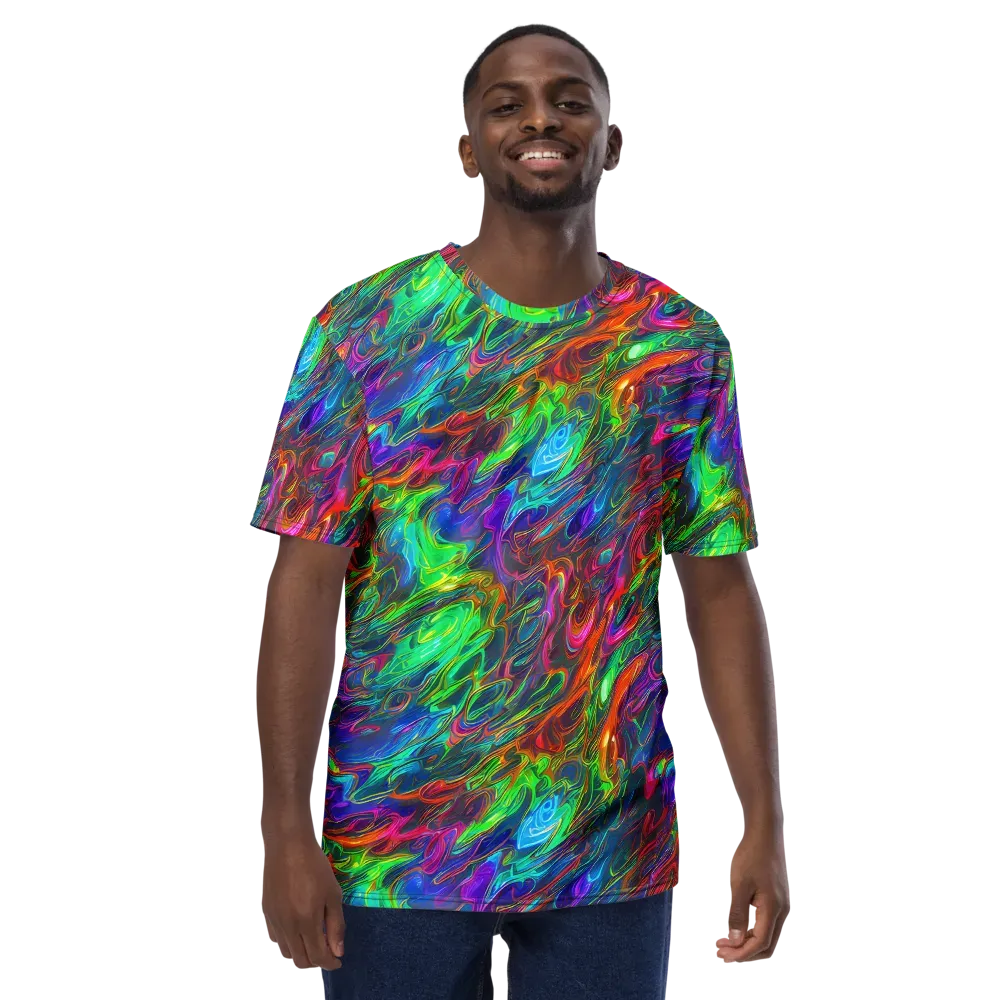 Rainbow Rebellion on Men's Crew Neck T-Shirt — Front