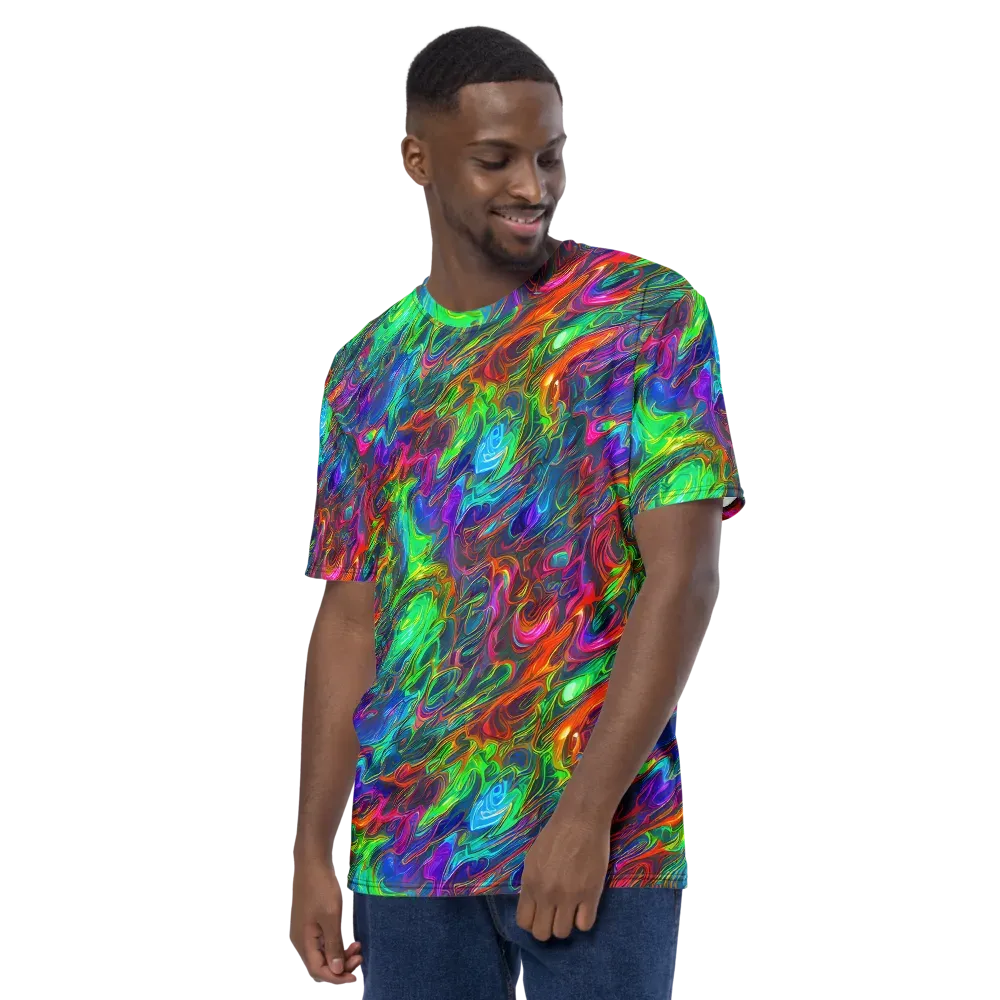 Rainbow Rebellion on Men's Crew Neck T-Shirt — Left