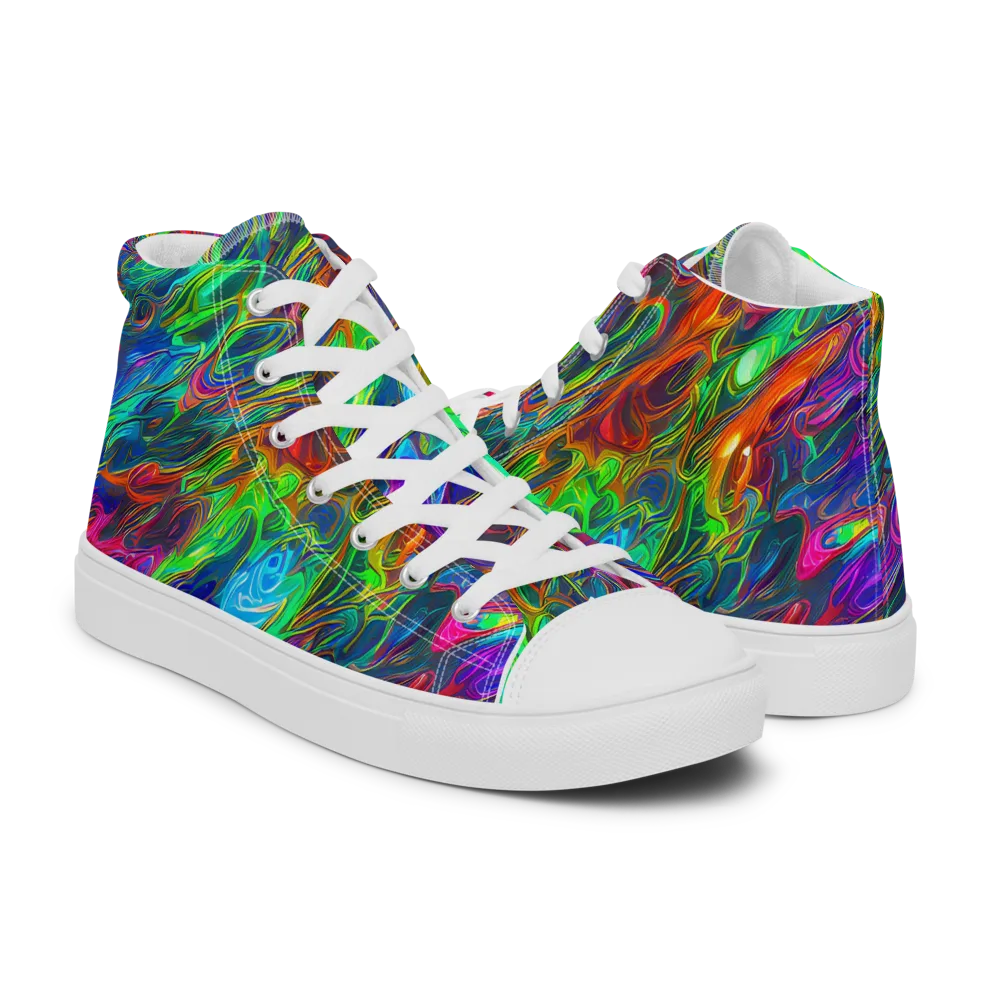 Rainbow Rebellion on Men's High Top Canvas Shoes — Right