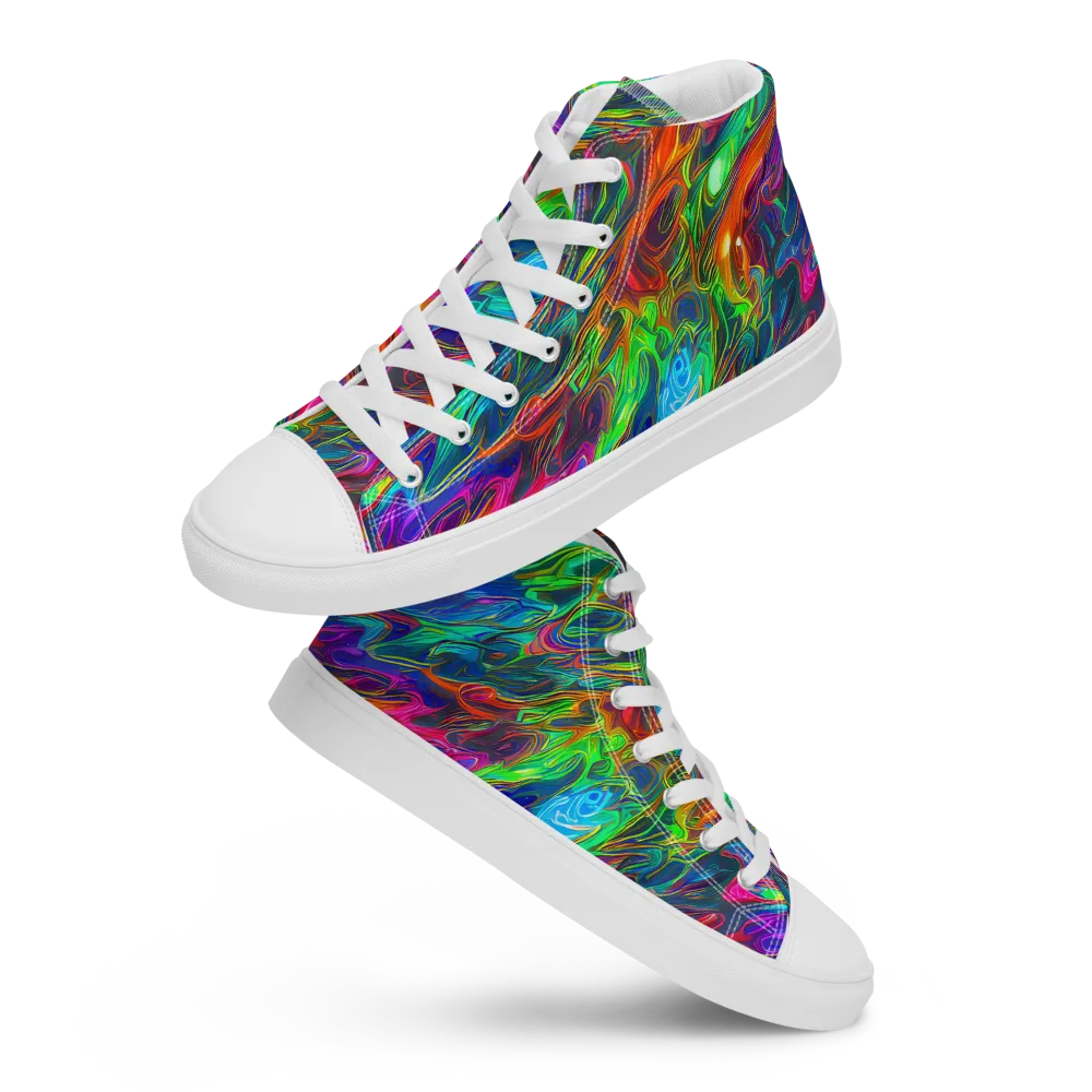 Rainbow Rebellion on Men's High Top Canvas Shoes — Front
