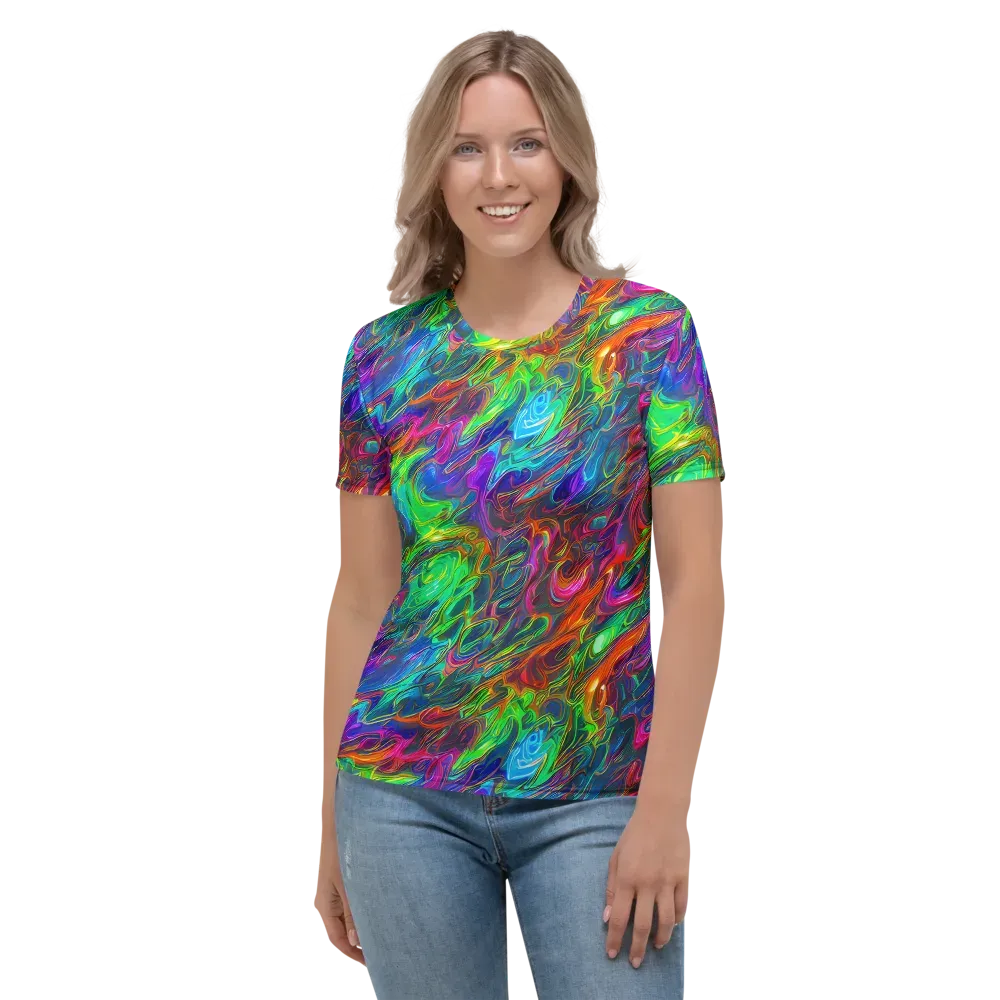 Rainbow Rebellion on Women's Crew Neck T-Shirt — Front