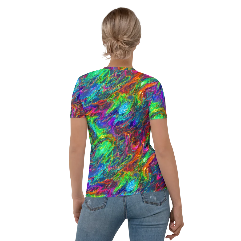 Rainbow Rebellion on Women's Crew Neck T-Shirt — Back