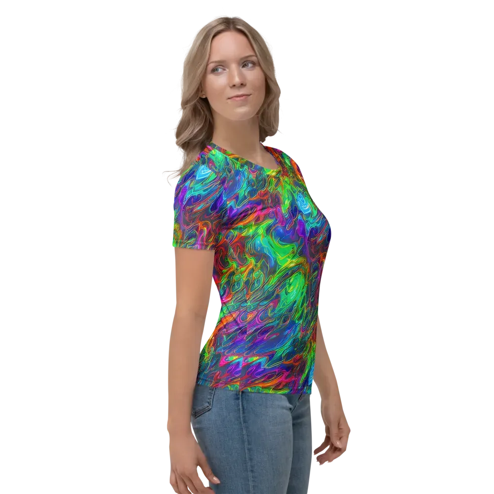 Rainbow Rebellion on Women's Crew Neck T-Shirt — Right