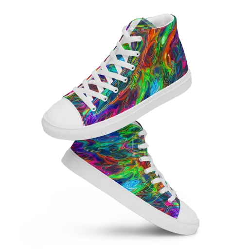 Rainbow Rebellion on a Women's High Top Canvas Shoes