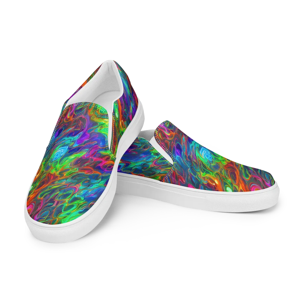 Rainbow Rebellion on Men's Slip-On Canvas Shoes — Left Front