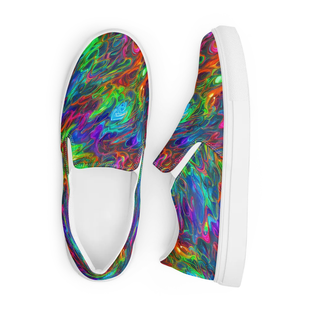 Rainbow Rebellion on Men's Slip-On Canvas Shoes — Front