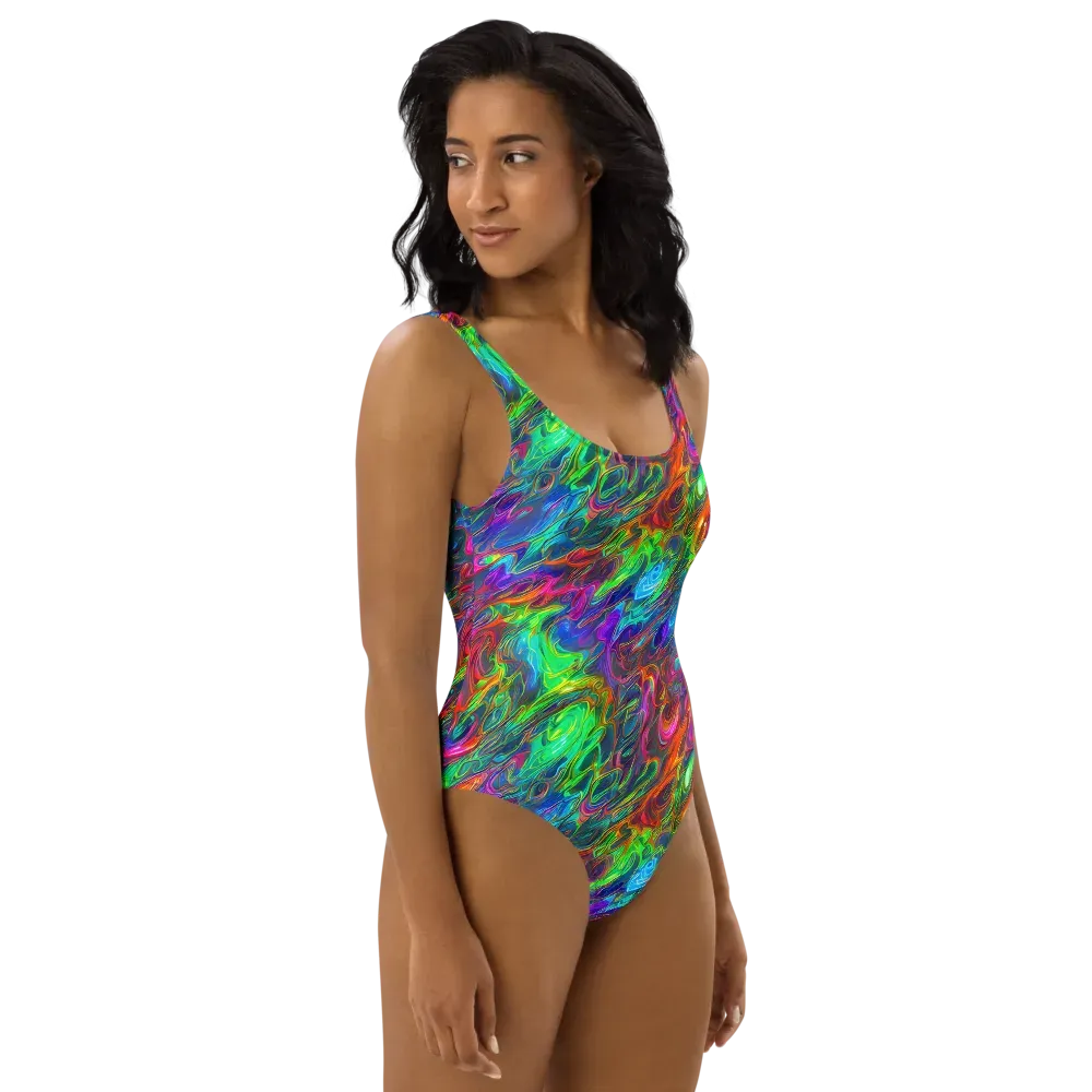 Rainbow Rebellion on One-Piece Swimsuit — Right
