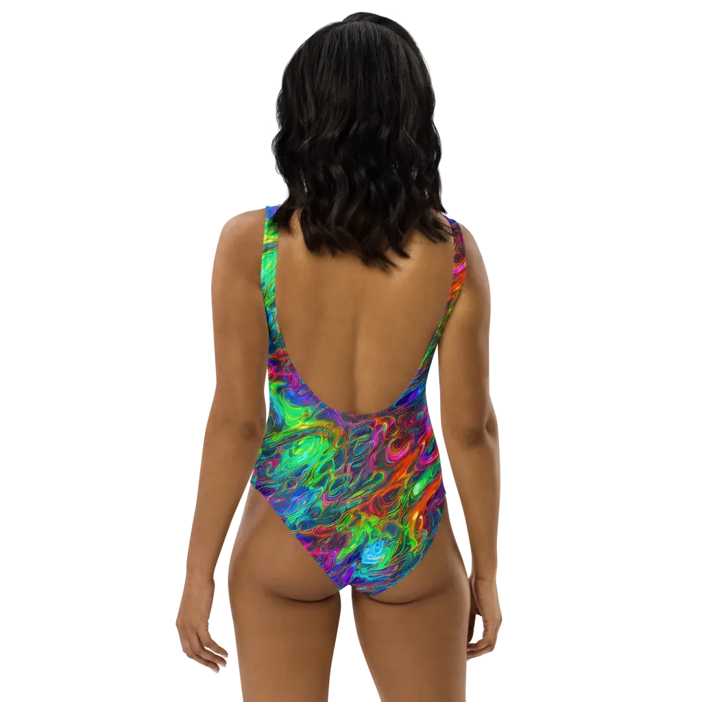 Rainbow Rebellion on One-Piece Swimsuit — Back