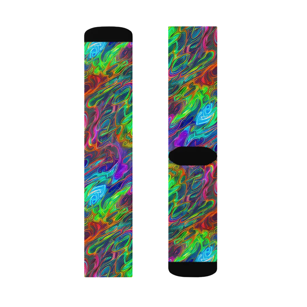 Rainbow Rebellion on Socks — Right Sock