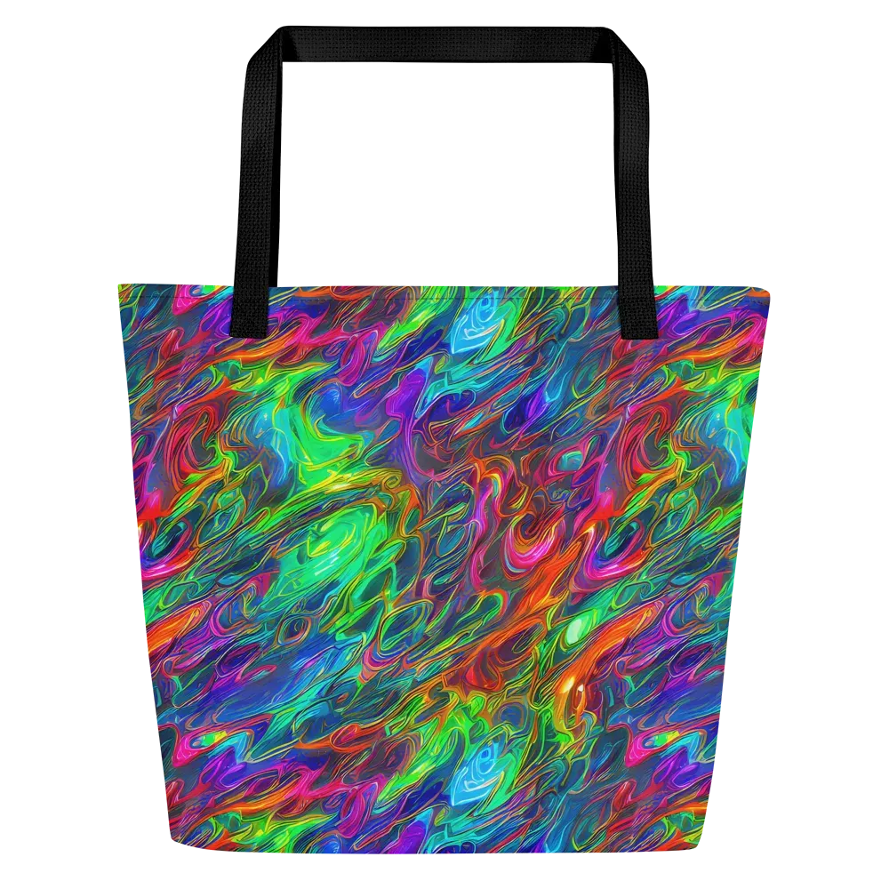 Rainbow Rebellion on Large Tote Bag W/ Pocket — Front