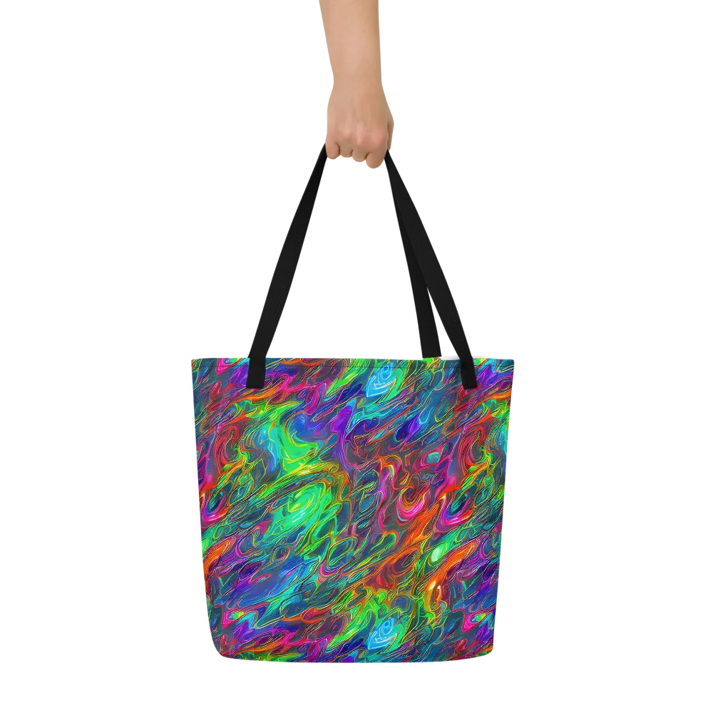 Rainbow Rebellion on Large Tote Bag W/ Pocket — Front