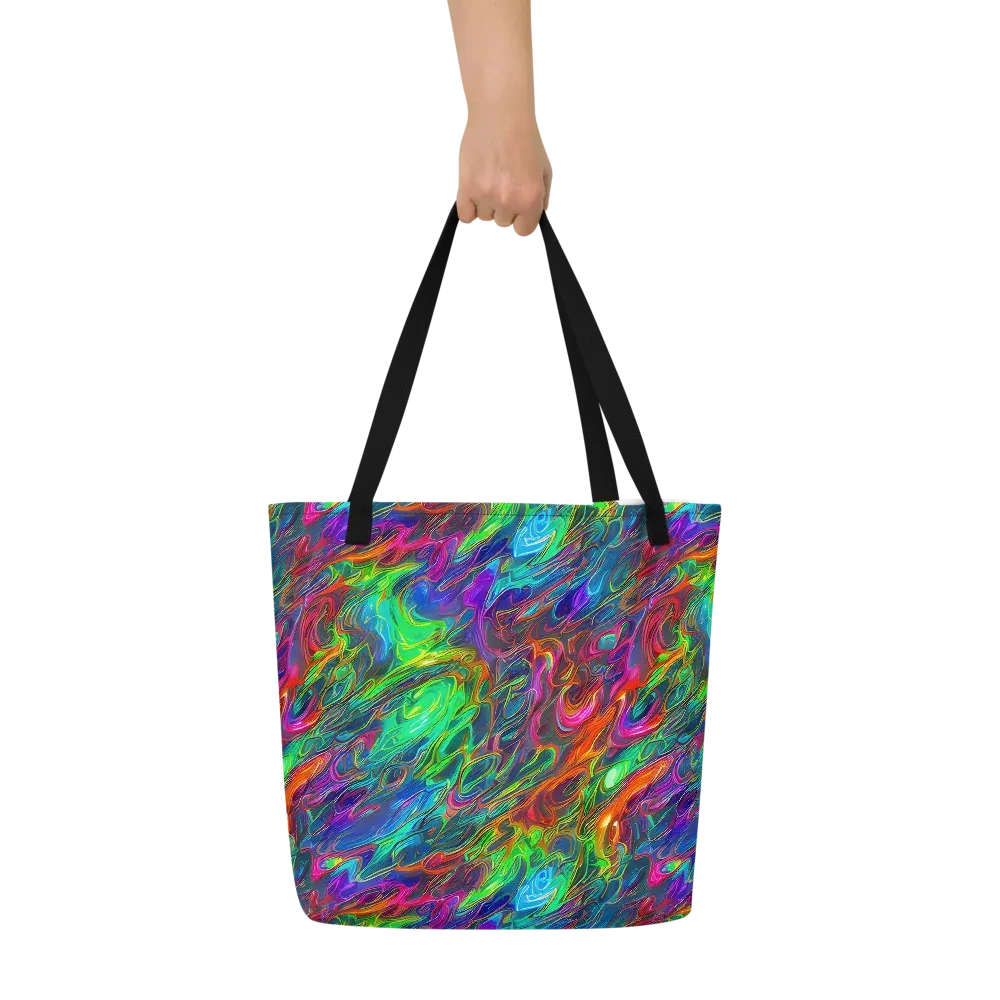 Rainbow Rebellion on Large Tote Bag W/ Pocket — Front