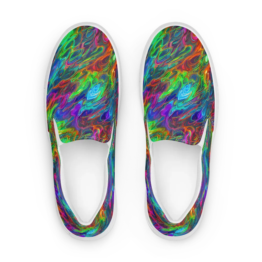 Rainbow Rebellion on Women's Slip-On Canvas Shoes — Front