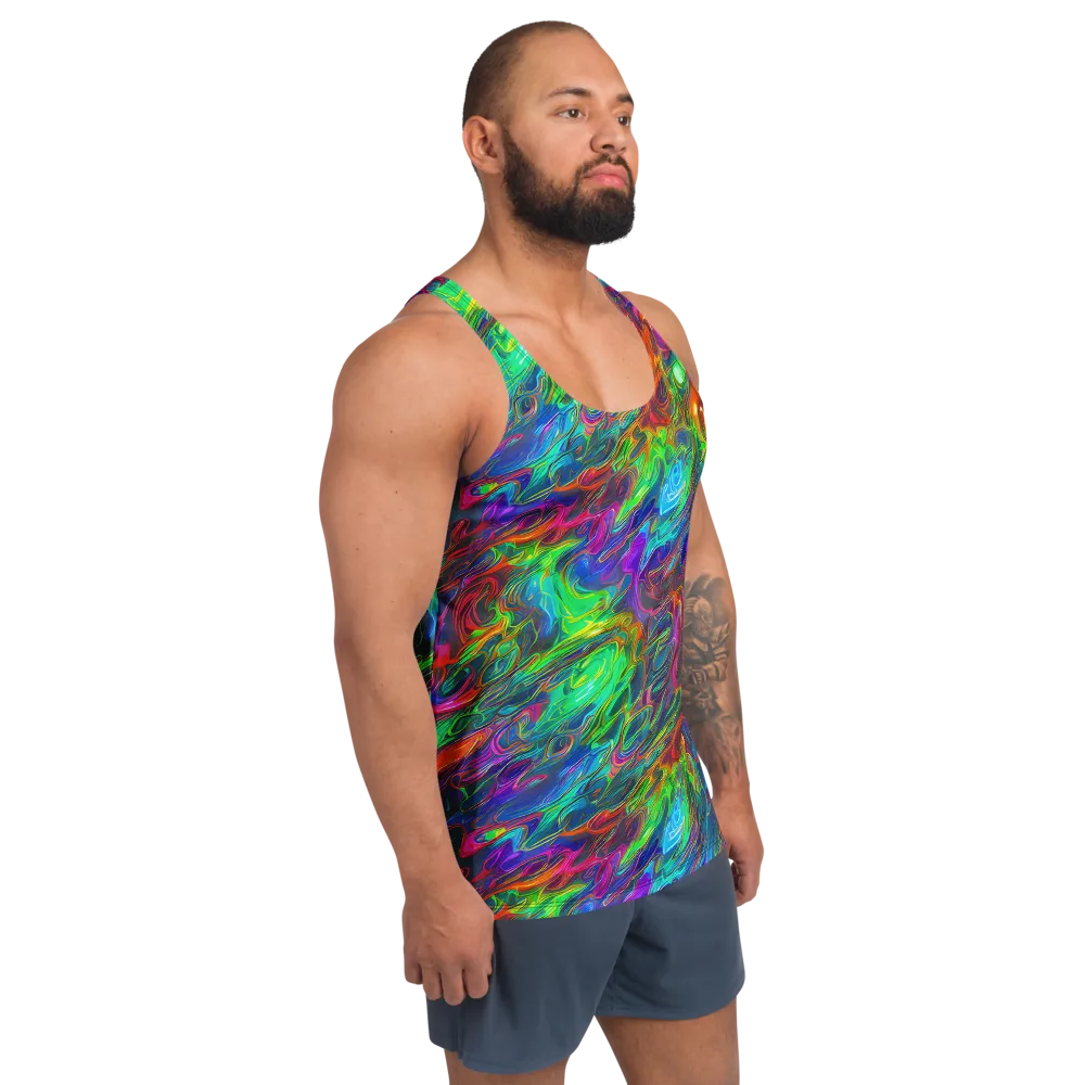 Rainbow Rebellion on Men's Tank Top — Right Front