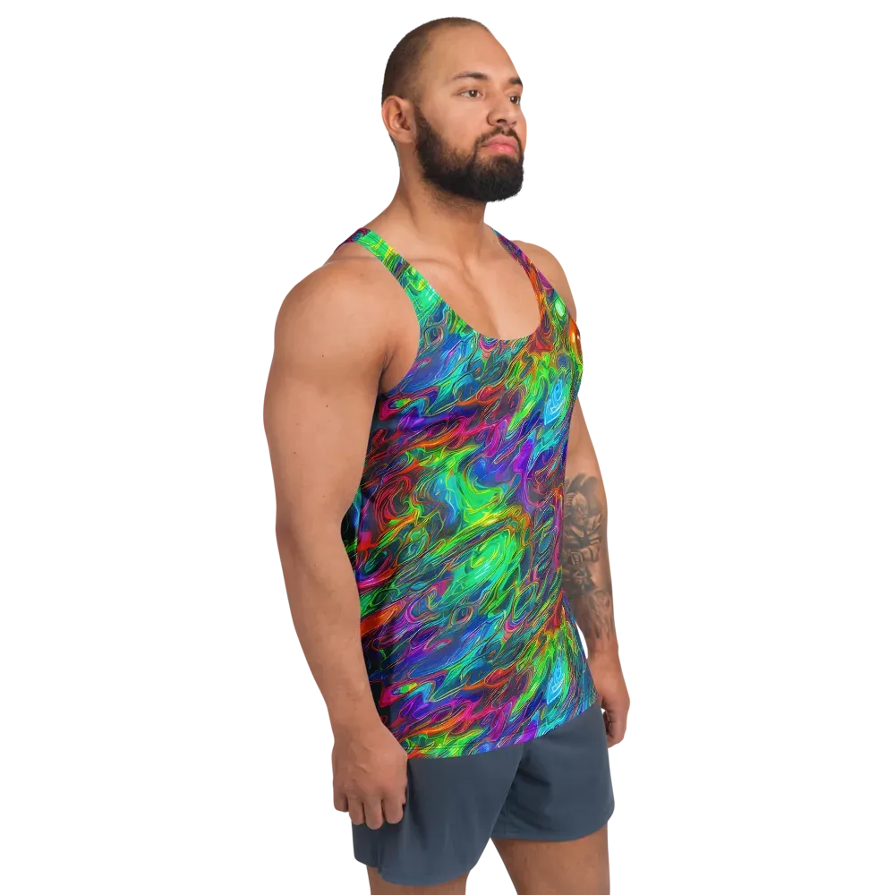Rainbow Rebellion on Men's Tank Top — Right Front