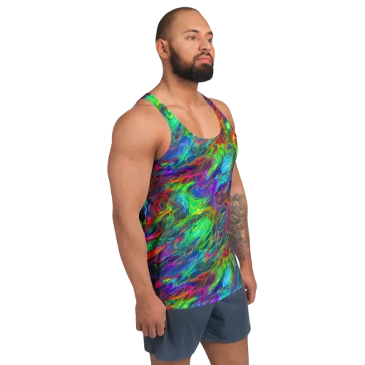Rainbow Rebellion on a Men's Tank Top