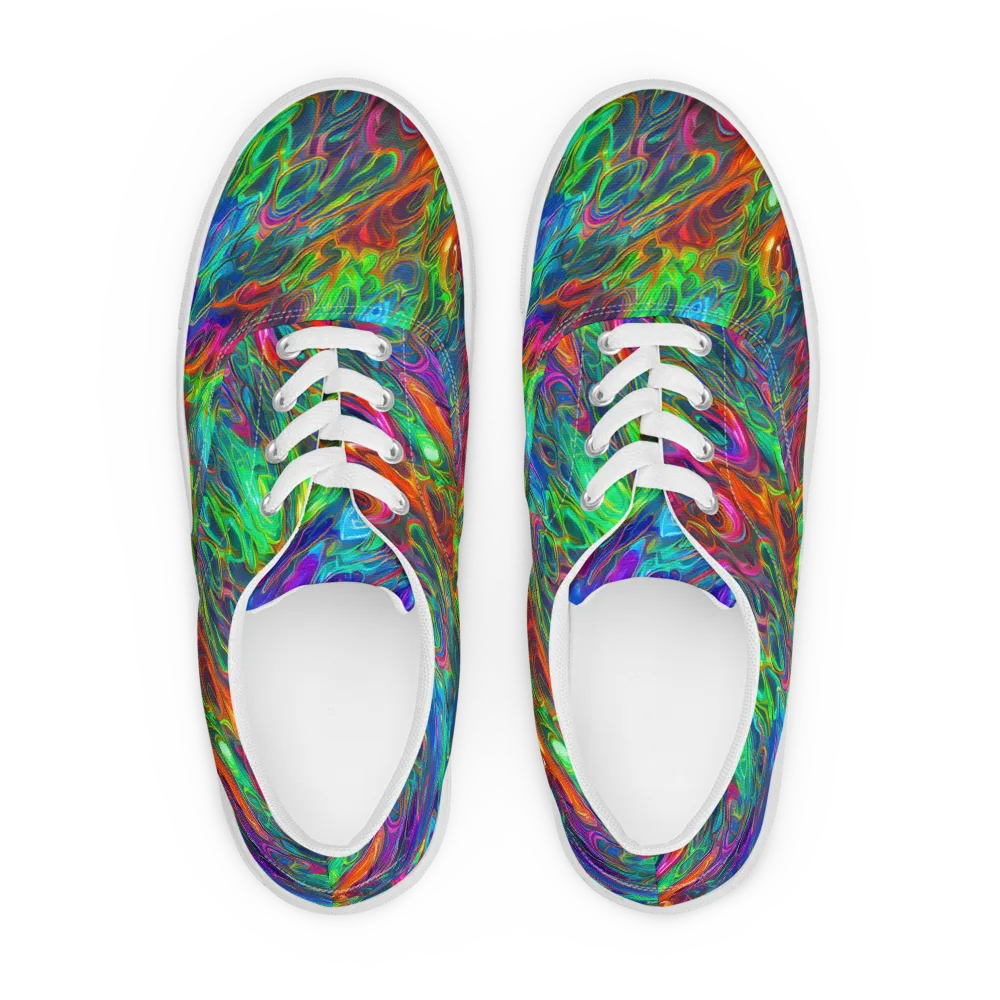 Rainbow Rebellion on Men's Lace-Up Canvas Shoes — Front