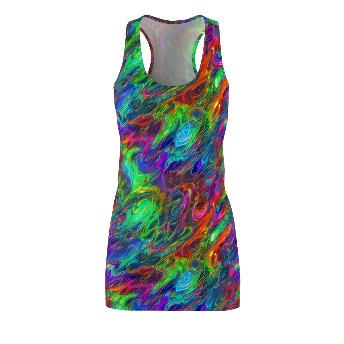 Rainbow Rebellion on Racerback Dress — Front