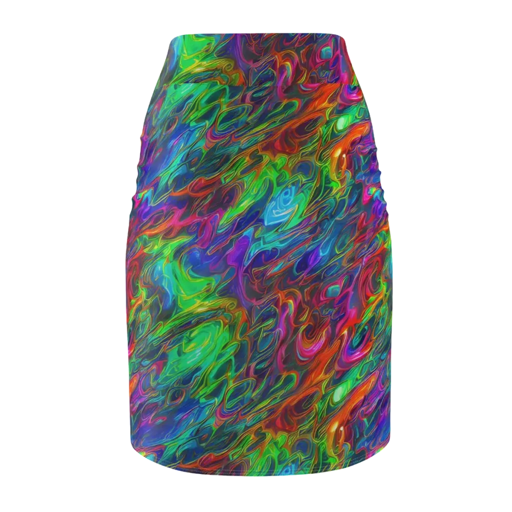 Rainbow Rebellion on Pencil Skirt — Back
