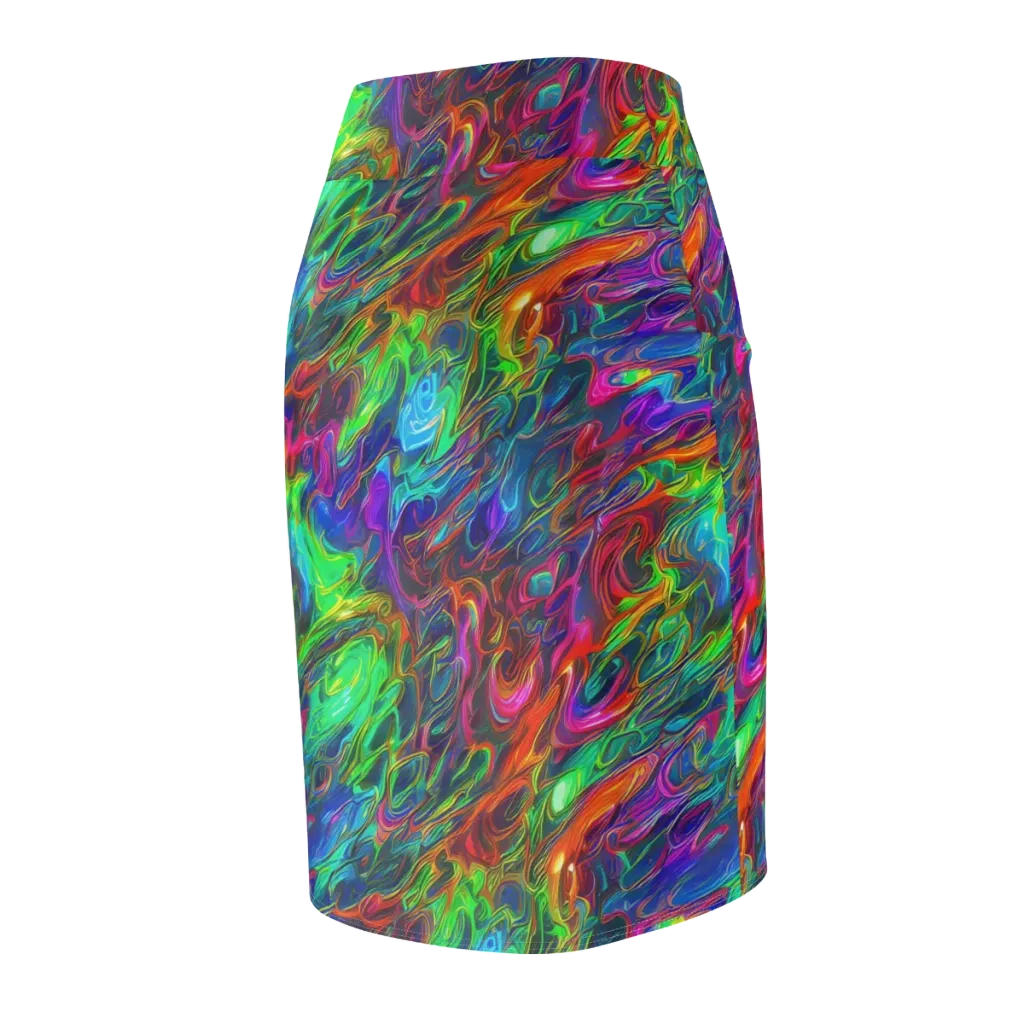 Rainbow Rebellion on Pencil Skirt — Back Side