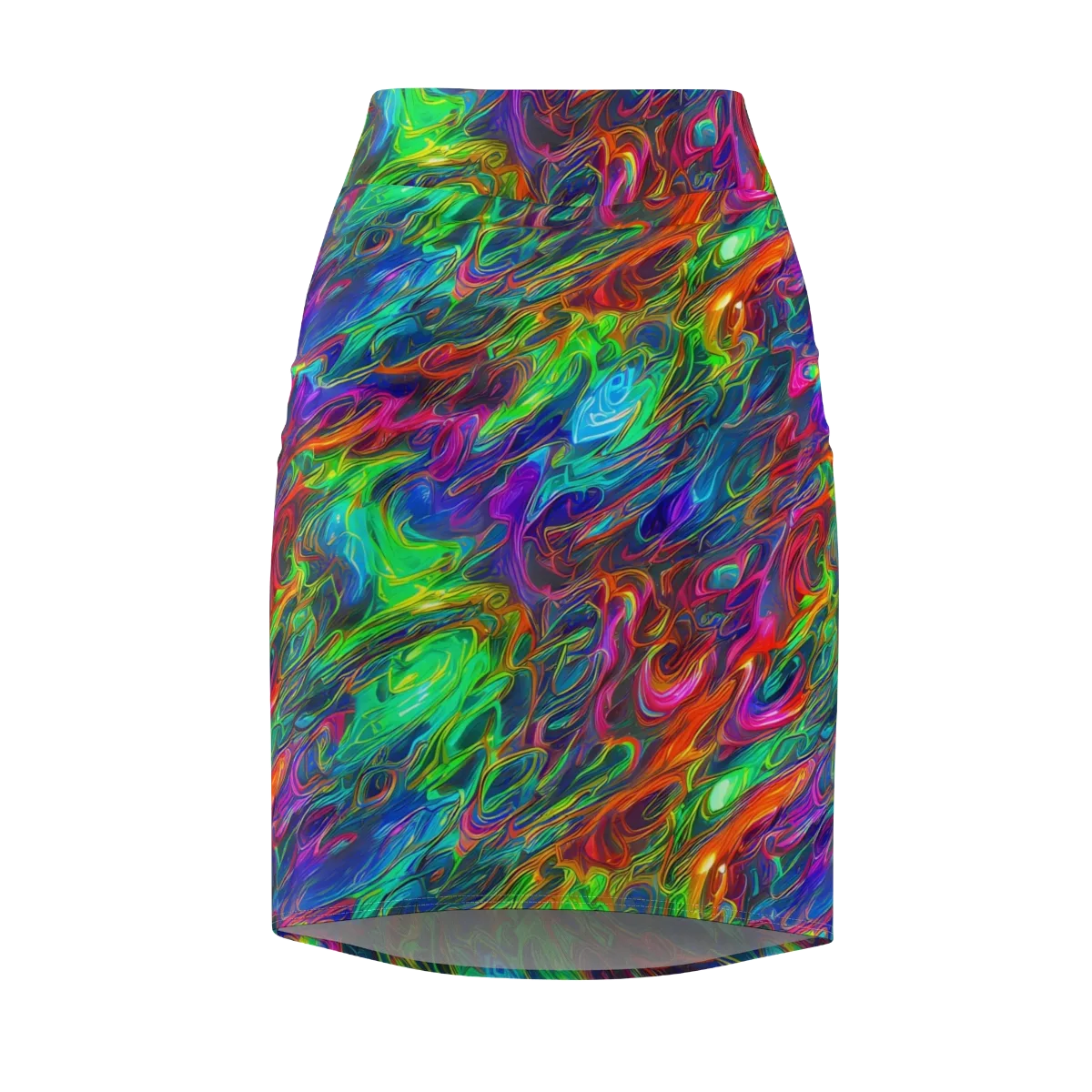 Rainbow Rebellion on Pencil Skirt — Front