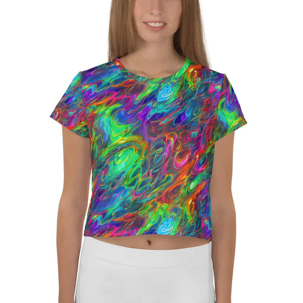 Rainbow Rebellion on Crop Tee — Front