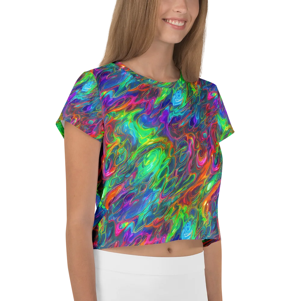 Rainbow Rebellion on Crop Tee — Right