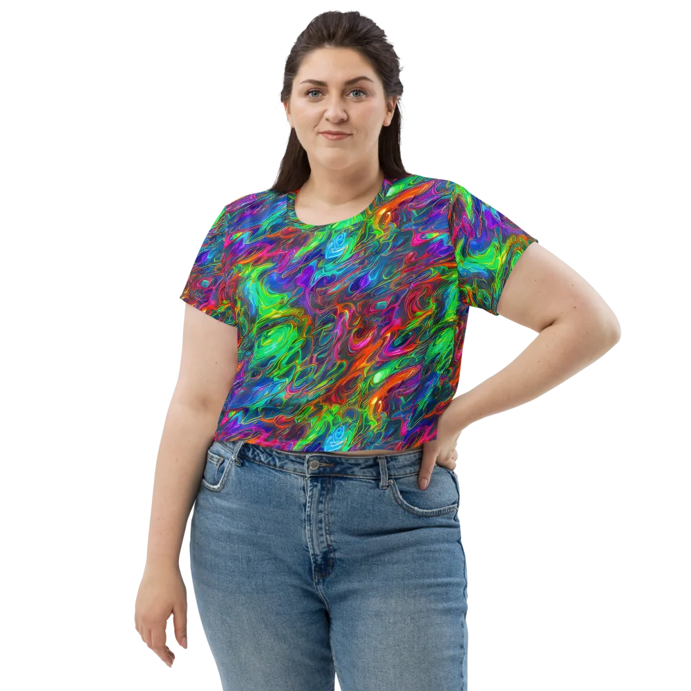 Rainbow Rebellion on Crop Tee — Front