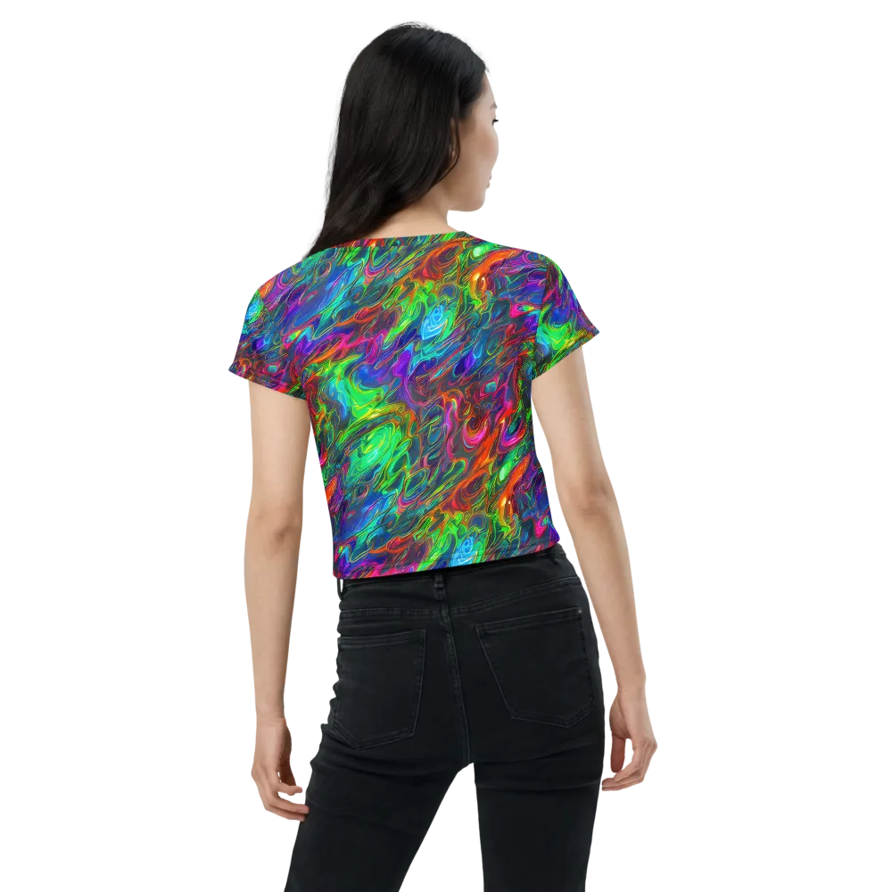 Rainbow Rebellion on Crop Tee — Back
