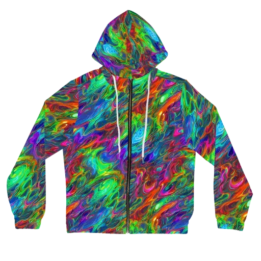 Rainbow Rebellion on a Women's Full-Zip Hoodie