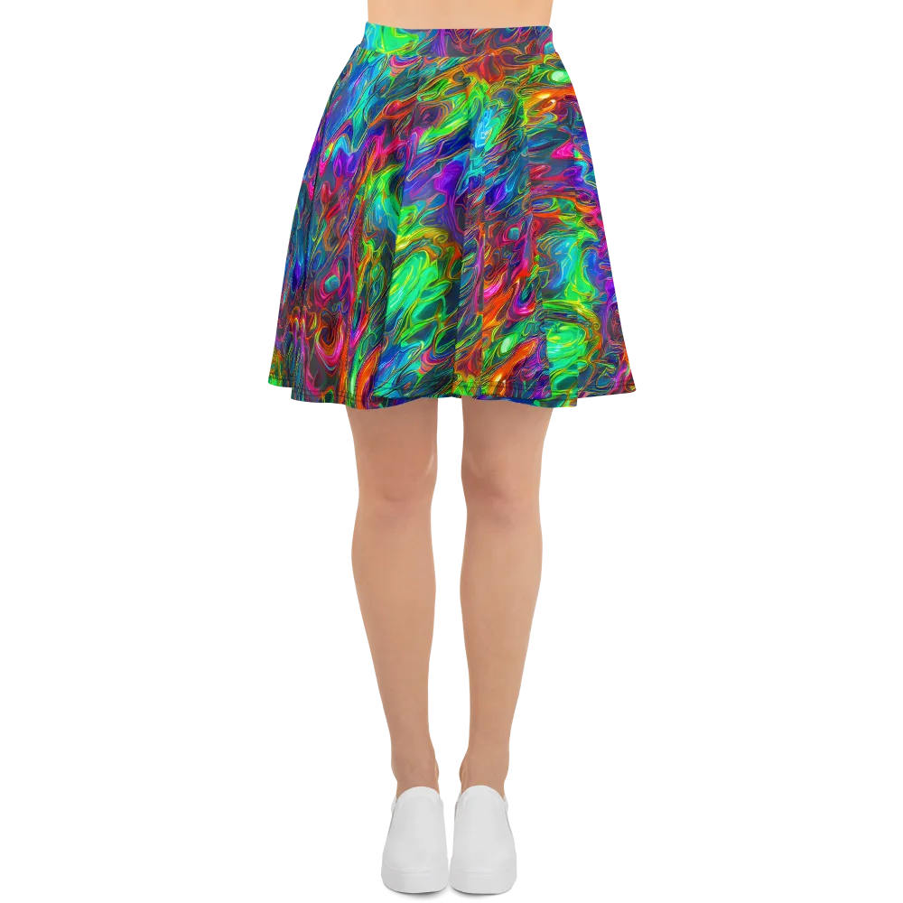 Rainbow Rebellion on Skater Skirt — Front