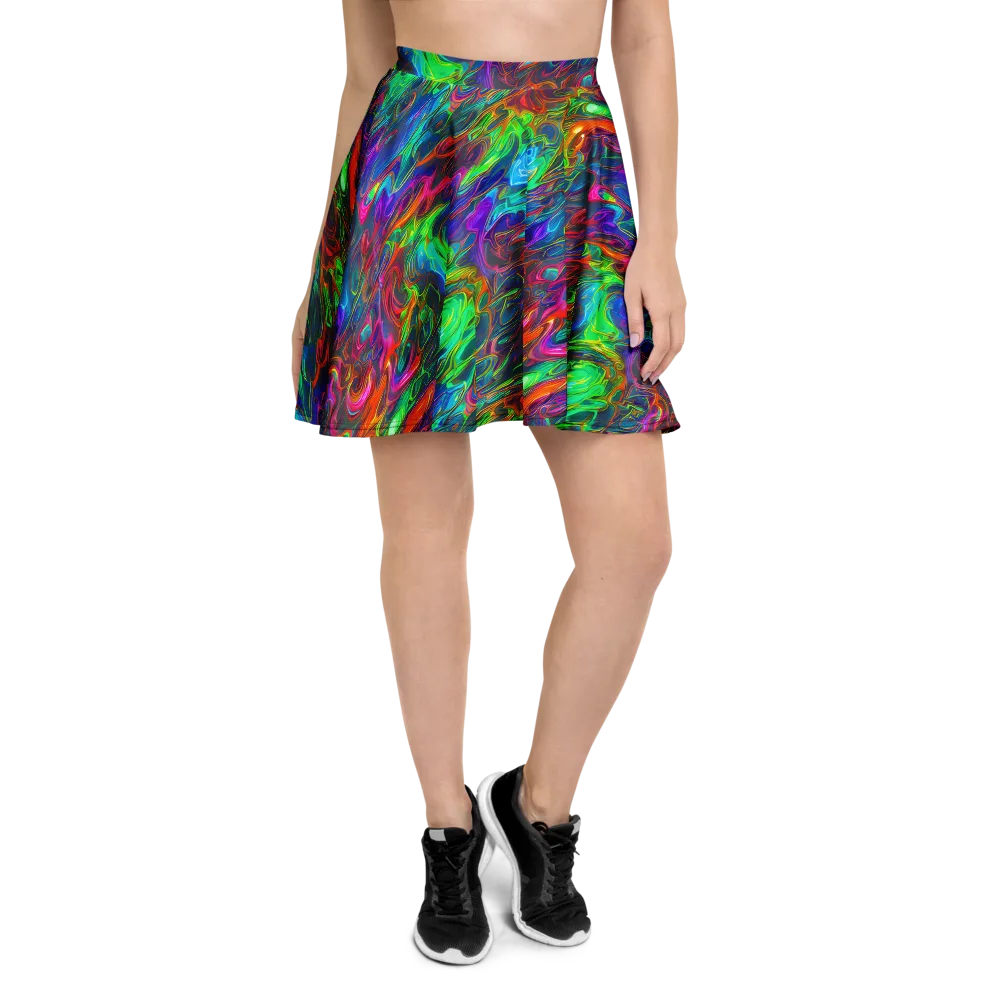 Rainbow Rebellion on Skater Skirt — Front