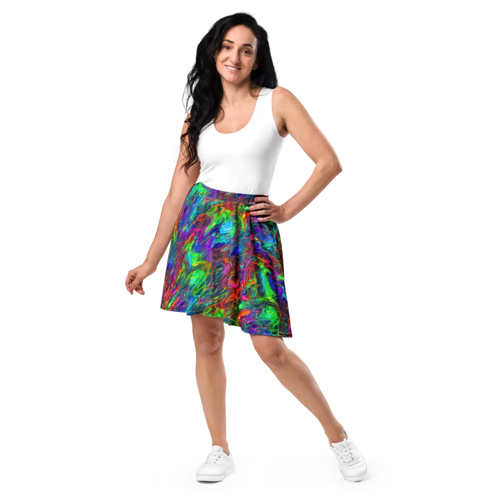 Rainbow Rebellion on Skater Skirt — Front