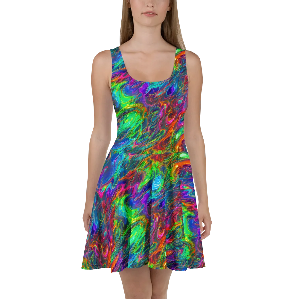 Rainbow Rebellion on Skater Dress — Front