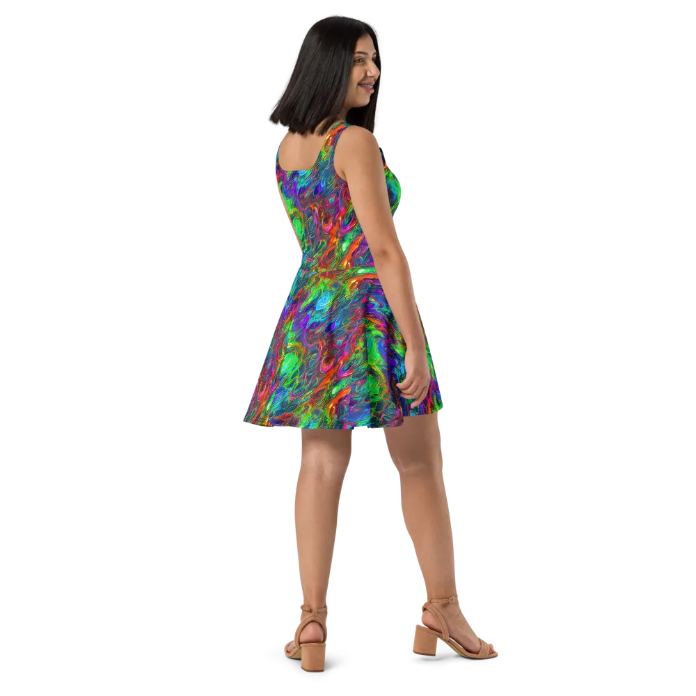 Rainbow Rebellion on Skater Dress — Right