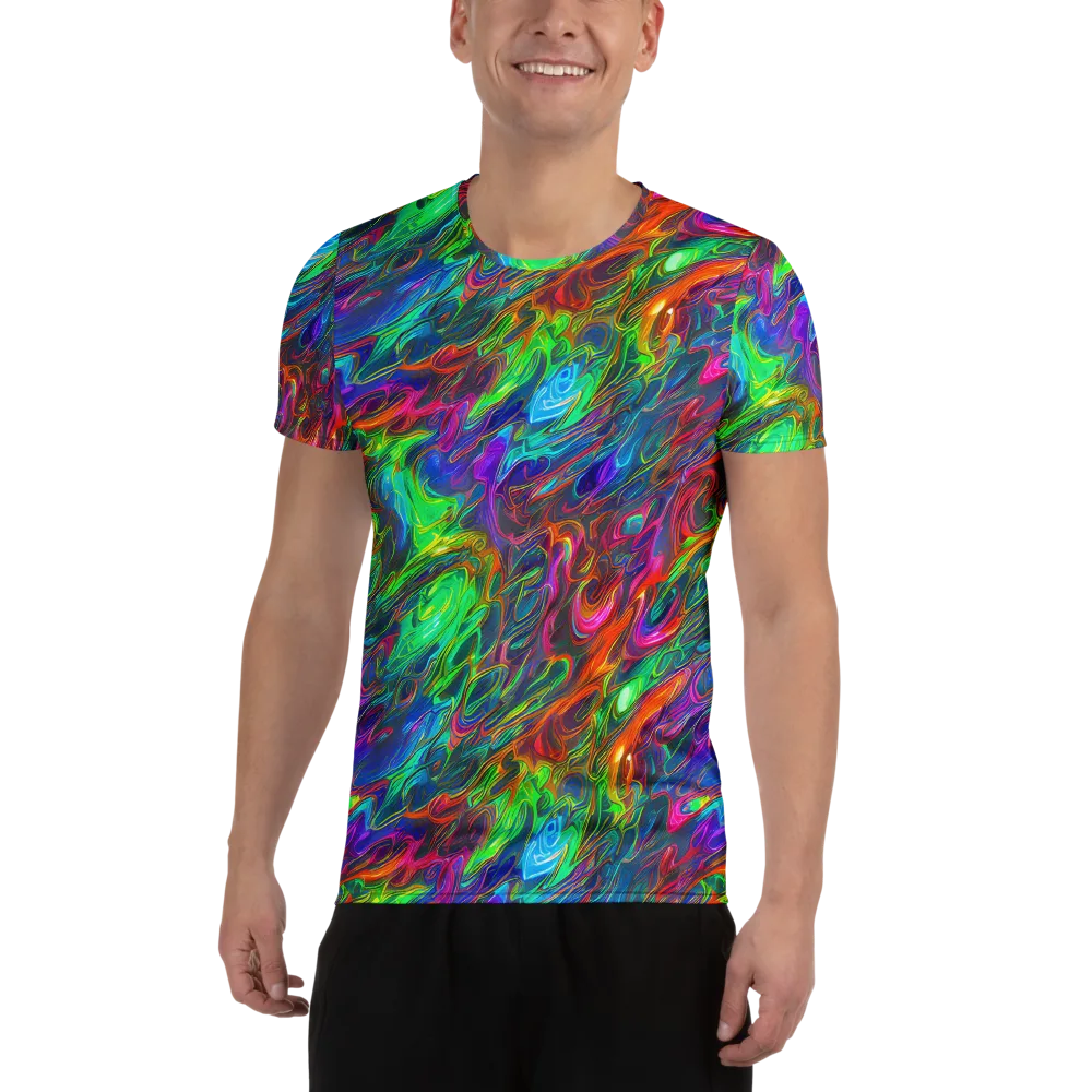 Rainbow Rebellion on Men's Athletic T-Shirt — Front