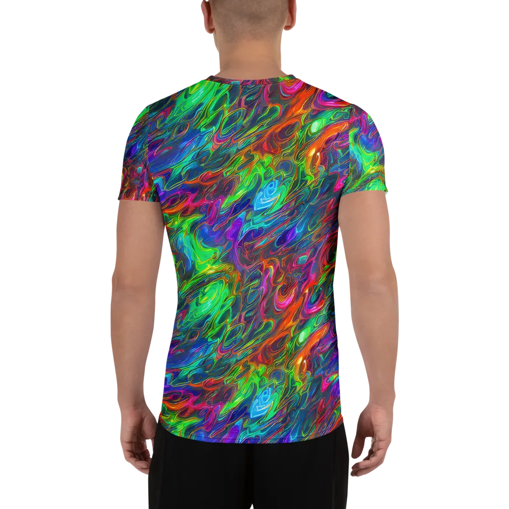 Rainbow Rebellion on Men's Athletic T-Shirt — Back