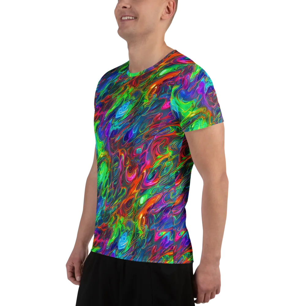 Rainbow Rebellion on Men's Athletic T-Shirt — Left