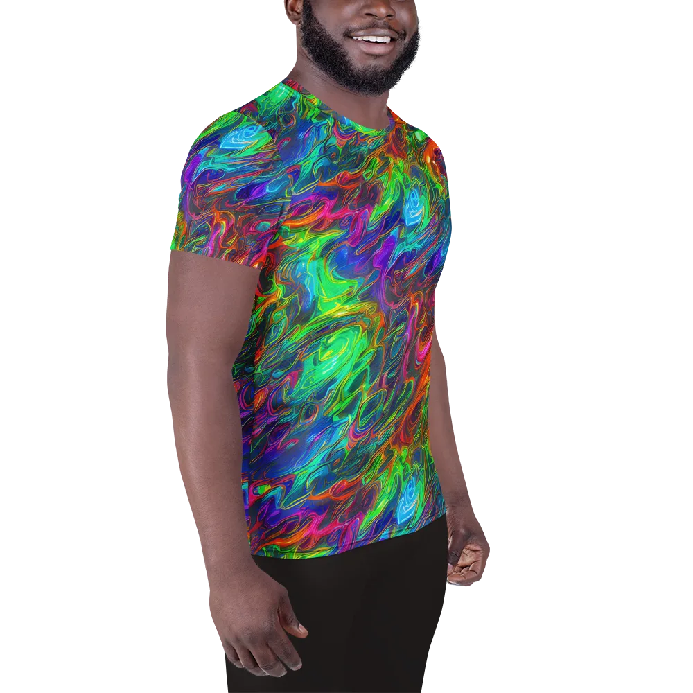 Rainbow Rebellion on Men's Athletic T-Shirt — Right