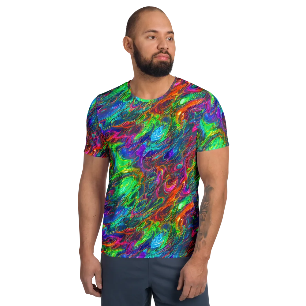Rainbow Rebellion on Men's Athletic T-Shirt — Front