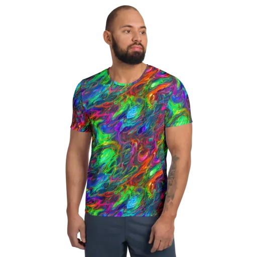 Rainbow Rebellion on a Men's Athletic T-Shirt