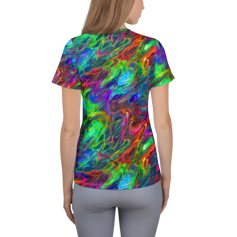Rainbow Rebellion on Women's Athletic T-Shirt — Back
