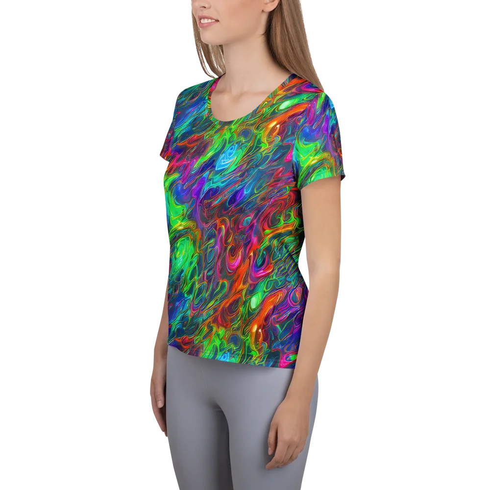 Rainbow Rebellion on Women's Athletic T-Shirt — Left