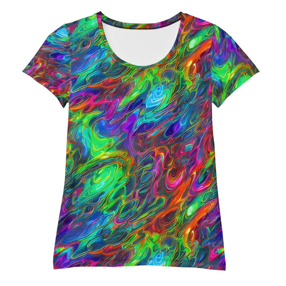 Rainbow Rebellion on Women's Athletic T-Shirt — Front
